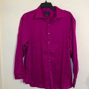 Fuchsia long sleeve button down shirt